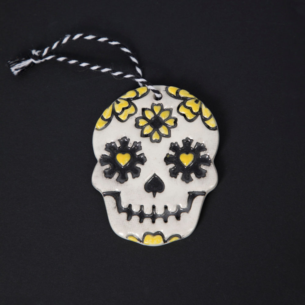 Yellow Painted Carnation Skull